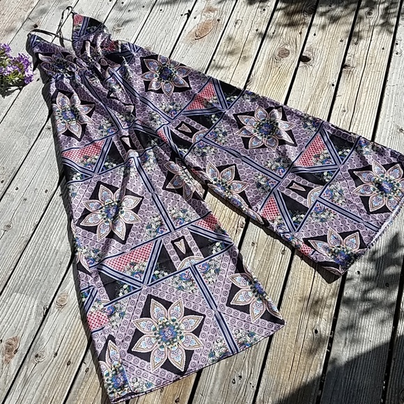 Forever 21 Pants - NWT! Silky Boho Hippie Halter Wide Leg Jumpsuit, L